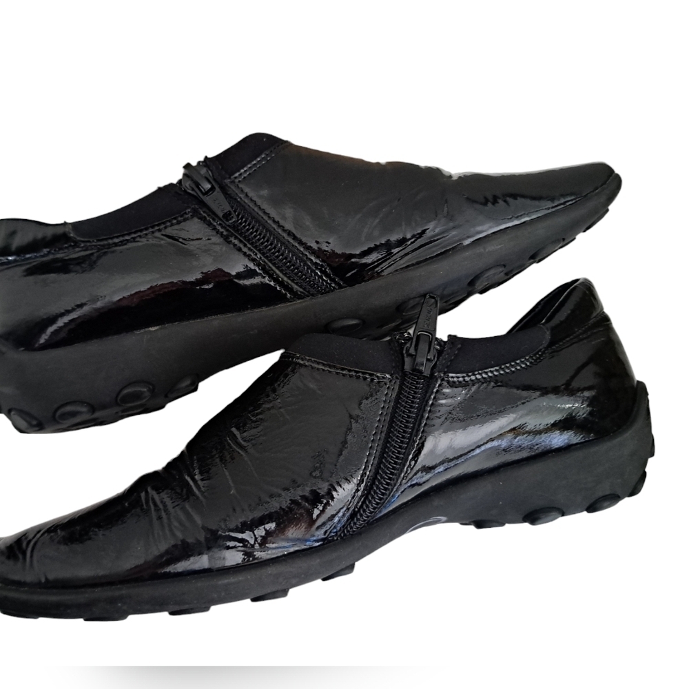 SESTO MEUCCI black patent leather driving moccasins shoes loafers lightweight 5